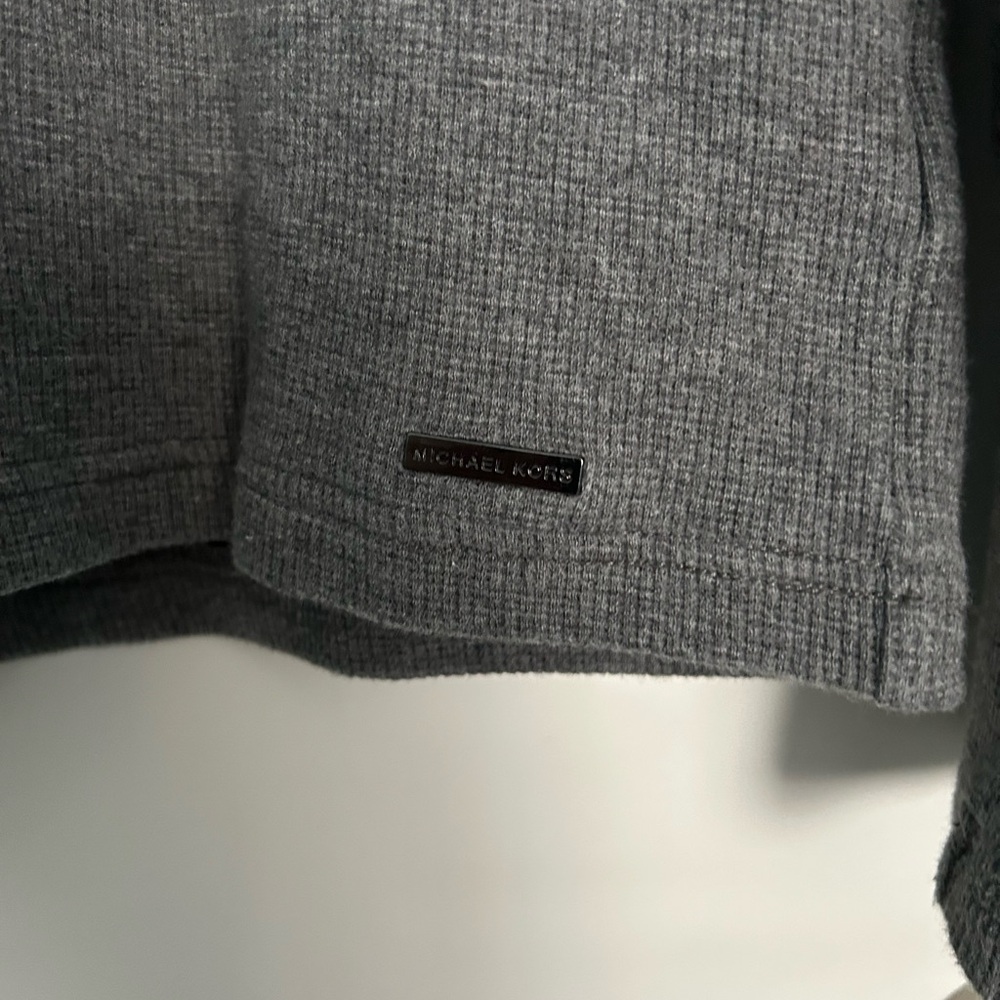 Michael Kors Charcoal V-Neck Men's Sweater - Picture 3 of 5